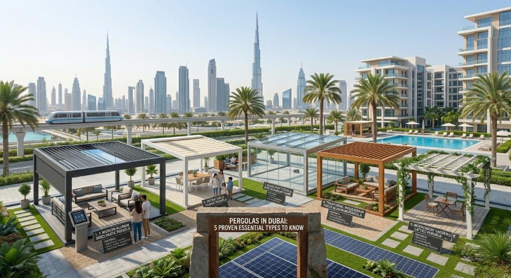 pergolas in Dubai - Valuer UAE aluminium steel pergola design and installation