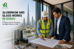 aluminium and glass works in Dubai - Valuer UAE doors windows partitions facade supplier