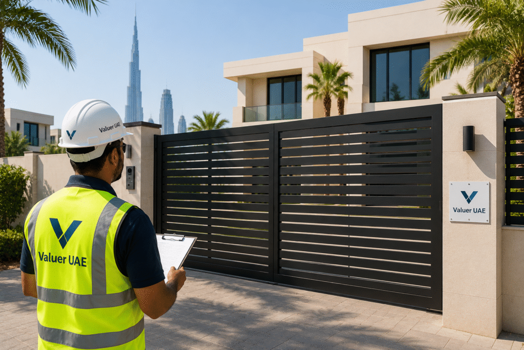 aluminium gate in Dubai - Valuer UAE sliding swing automated gate supplier installer