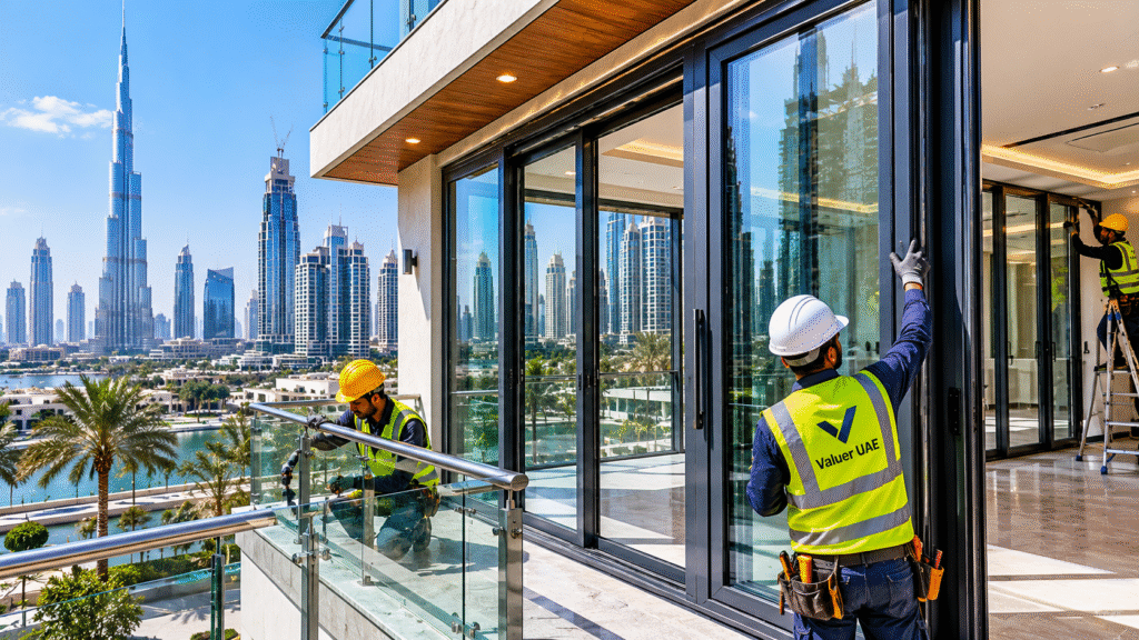 aluminium works in Dubai - Valuer UAE aluminium doors windows gates fabrication supplier