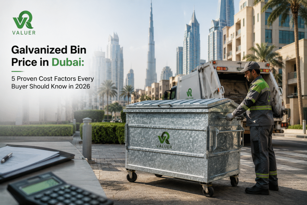 galvanized bin price in Dubai - Valuer UAE manufacturer direct pricing factors