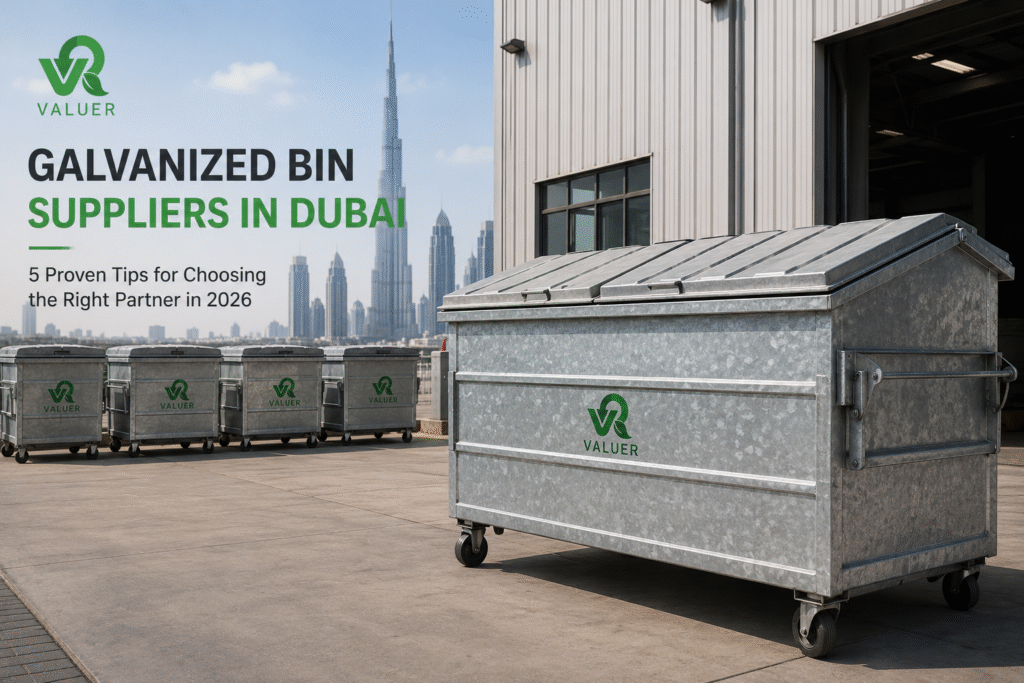 galvanized bin suppliers in Dubai - Valuer UAE manufacturer direct bin supply