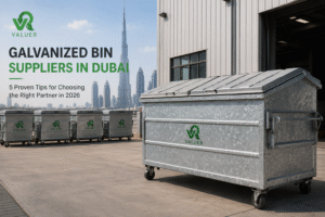 galvanized bin suppliers in Dubai - Valuer UAE manufacturer direct bin supply