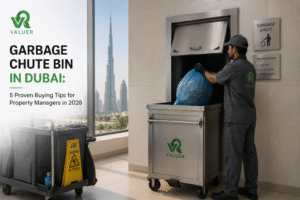 garbage chute bin in Dubai - Valuer UAE 1.1 CBM dome lid galvanized chute bin supplier