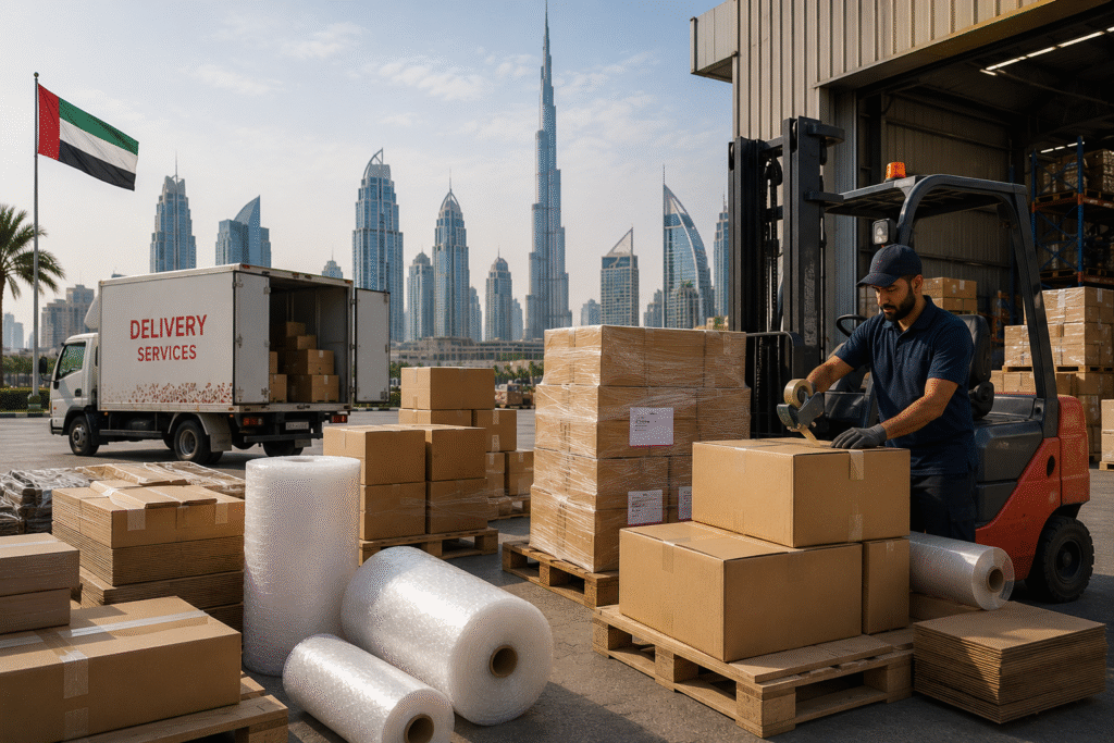 packaging solutions in Dubai - Valuer UAE wooden pallets crate boxes carton boxes supplier