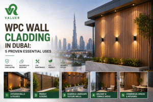 WPC wall cladding in Dubai - Valuer UAE interior exterior wood plastic composite wall panel supplier