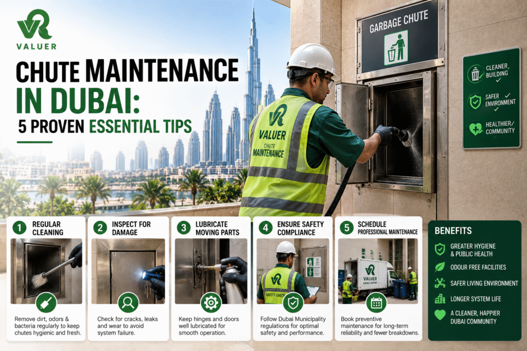 chute maintenance in Dubai - Valuer UAE garbage chute cleaning inspection service residential tower