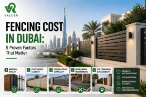 fencing cost in Dubai - Valuer UAE steel aluminium residential commercial fencing price guide