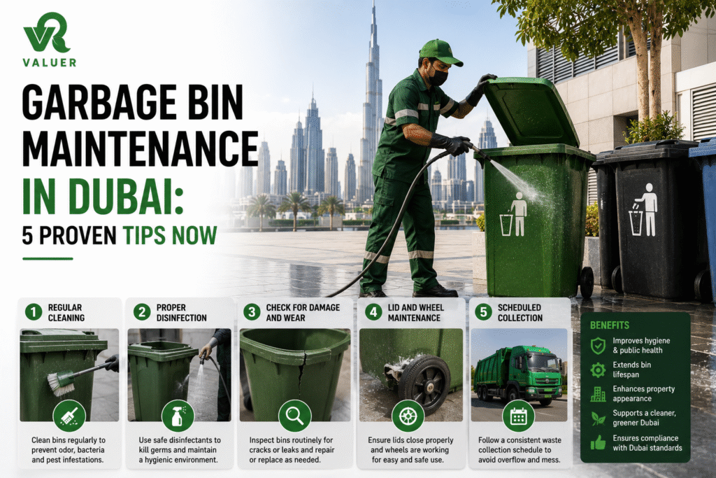 garbage bin maintenance in Dubai - Valuer UAE galvanized metallic bin service repair maintenance