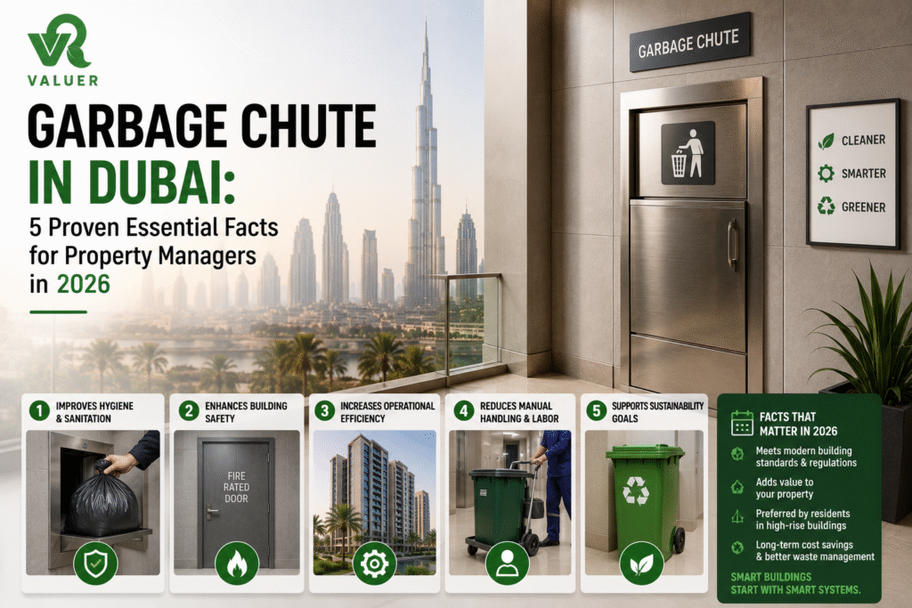 garbage chute in Dubai - Valuer UAE galvanized metallic bin chute collection system supplier