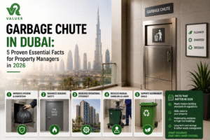 garbage chute in Dubai - Valuer UAE galvanized metallic bin chute collection system supplier
