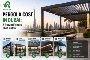 pergola cost in Dubai - Valuer UAE aluminium motorized louvered pergola price guide