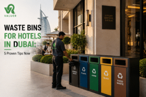 waste bins for hotels in Dubai - Valuer UAE galvanized plastic litter bins hospitality supplier