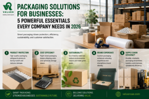 packaging solutions for businesses 2026 - Valuer UAE pallets crate boxes cartons white wood UAE