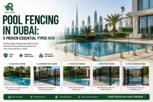pool fencing in Dubai - Valuer UAE frameless glass aluminium stainless steel pool fence supplier