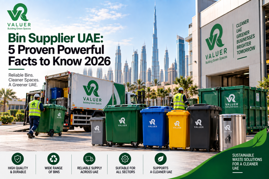 bin supplier UAE 2026 - Valuer UAE galvanized bins plastic refuse bins metallic skips litter bins manufacturer supplier