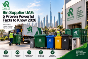 bin supplier UAE 2026 - Valuer UAE galvanized bins plastic refuse bins metallic skips litter bins manufacturer supplier