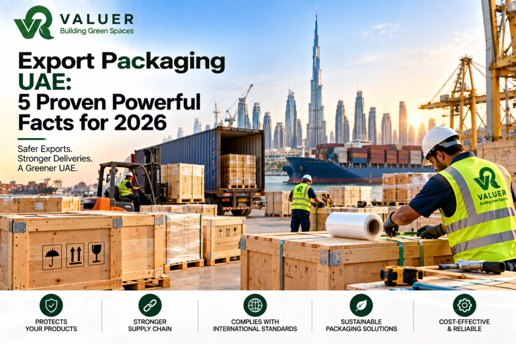 export packaging UAE 2026 - Valuer UAE ISPM-15 wooden pallets carton boxes crate boxes white wood supplier