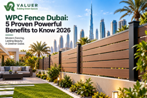 WPC fence Dubai 2026 - Valuer UAE wood plastic composite garden boundary privacy fence villa UAE