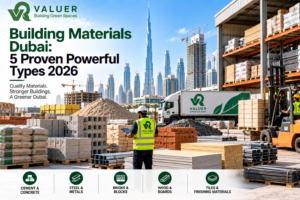 building materials Dubai 2026 - Valuer UAE aluminium WPC galvanized steel sustainable construction materials guide
