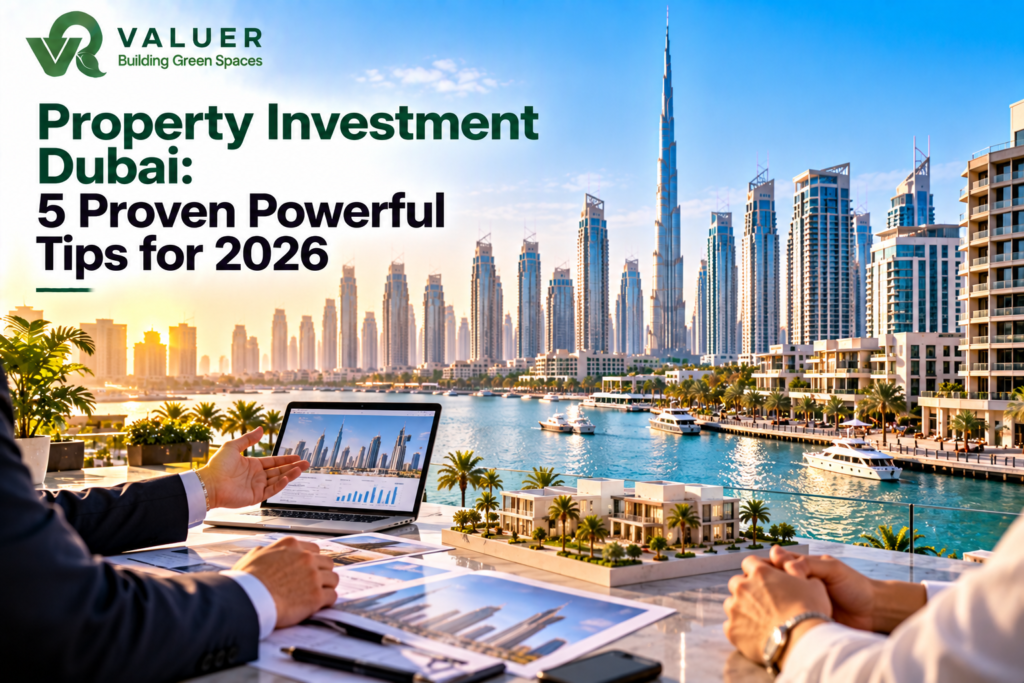 property investment Dubai 2026 - Valuer UAE aluminium windows WPC decking pergola waste bins villa upgrade guide